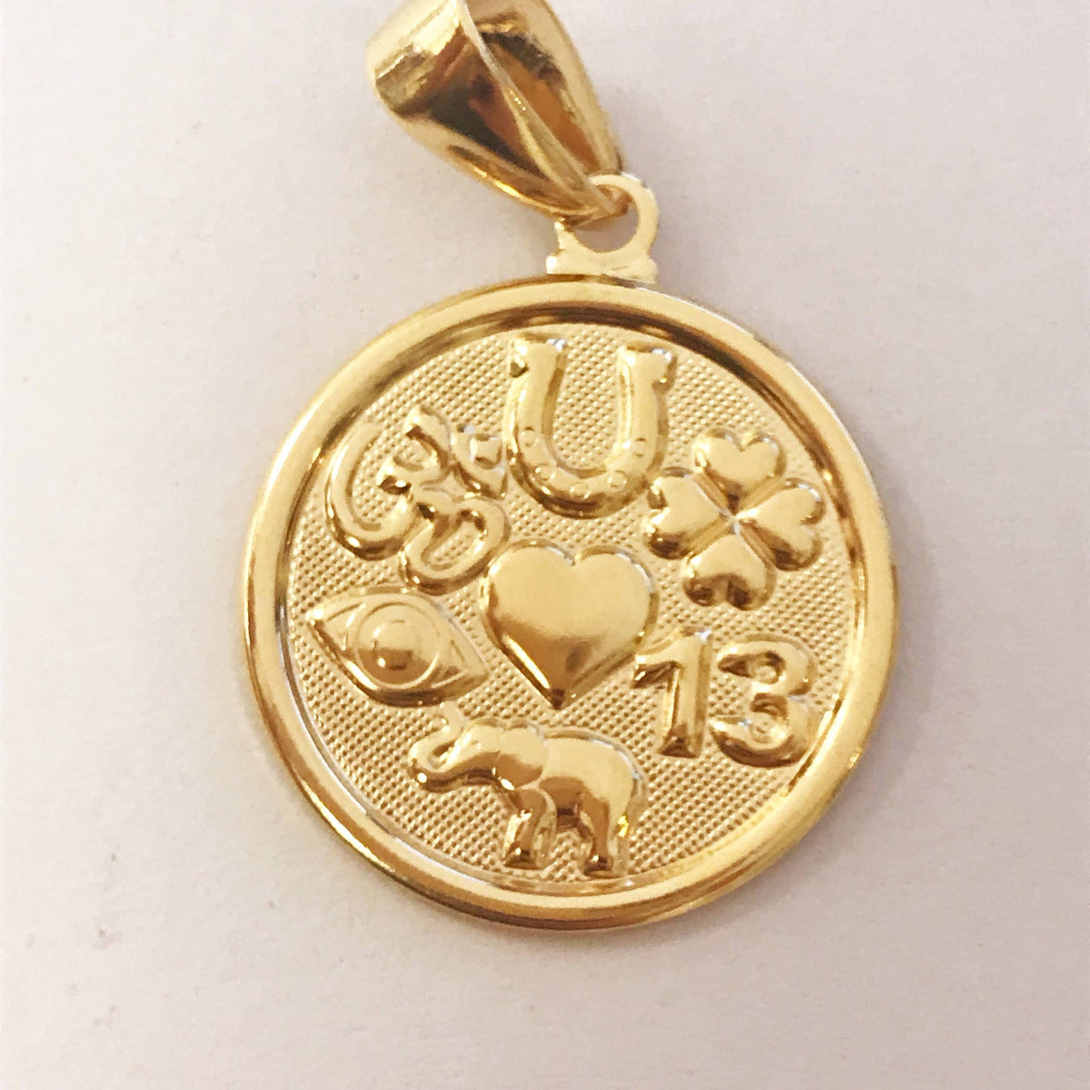 18K GF Good Luck Pendant, Good Luck Charm Good Luck Gifts Gold Pendant Gold Filled Lucky Charm Lucky Pendant Gold Filled Pendants Good Luck