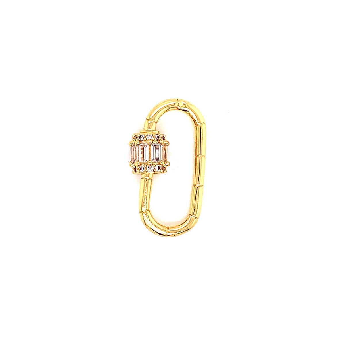 18K Gemstone Clasp Link For Necklace, Gold Emerald Cubic Zir: Ruby