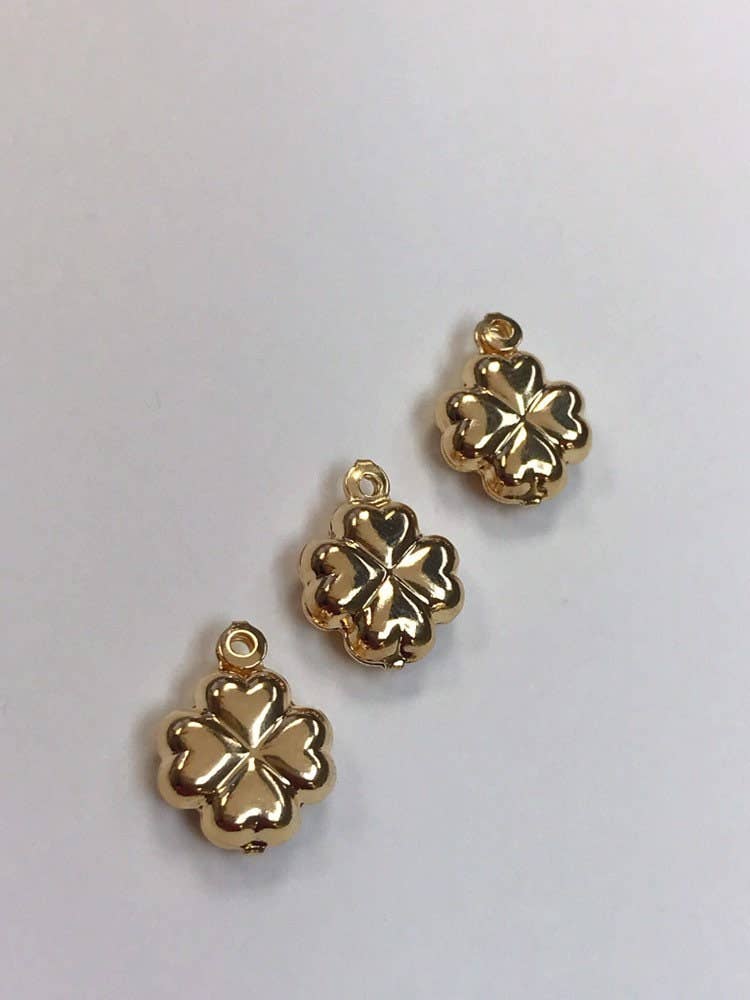 Gold Filled Clover Charm, Four Leaf Clover, Quatrefoil Charm, Clover Pendants, Four Leaf Clovers