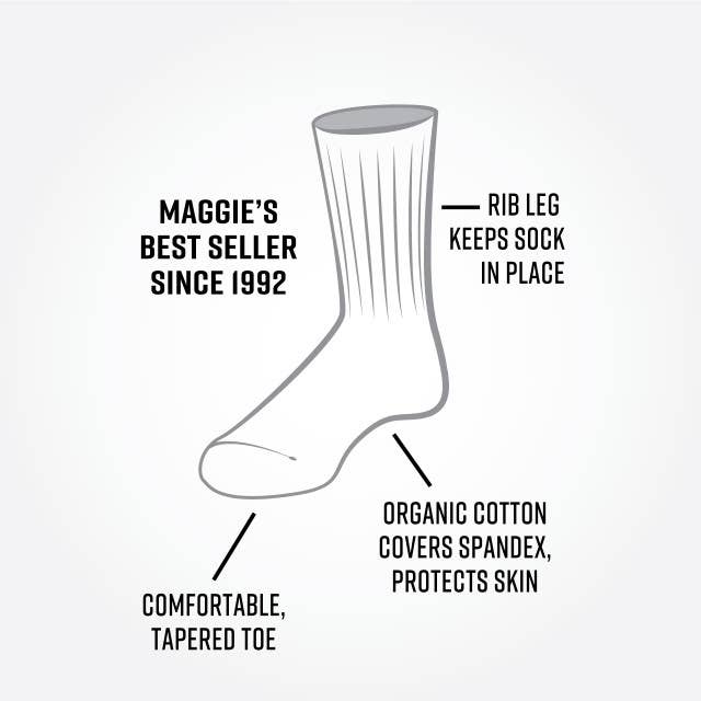 Organic Cotton Classic Crew Socks: Natural / M