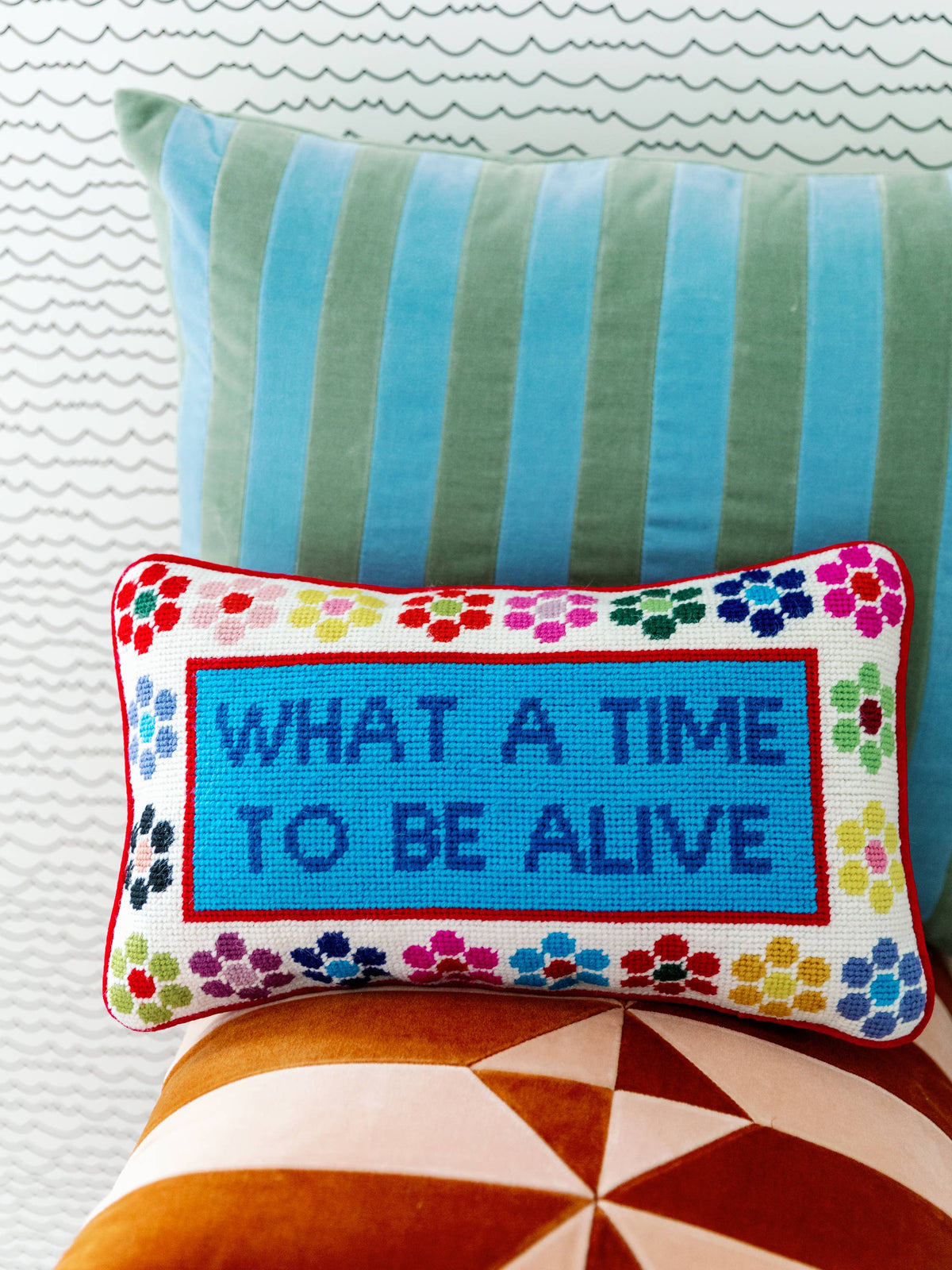 What a Time Needlepoint Pillow