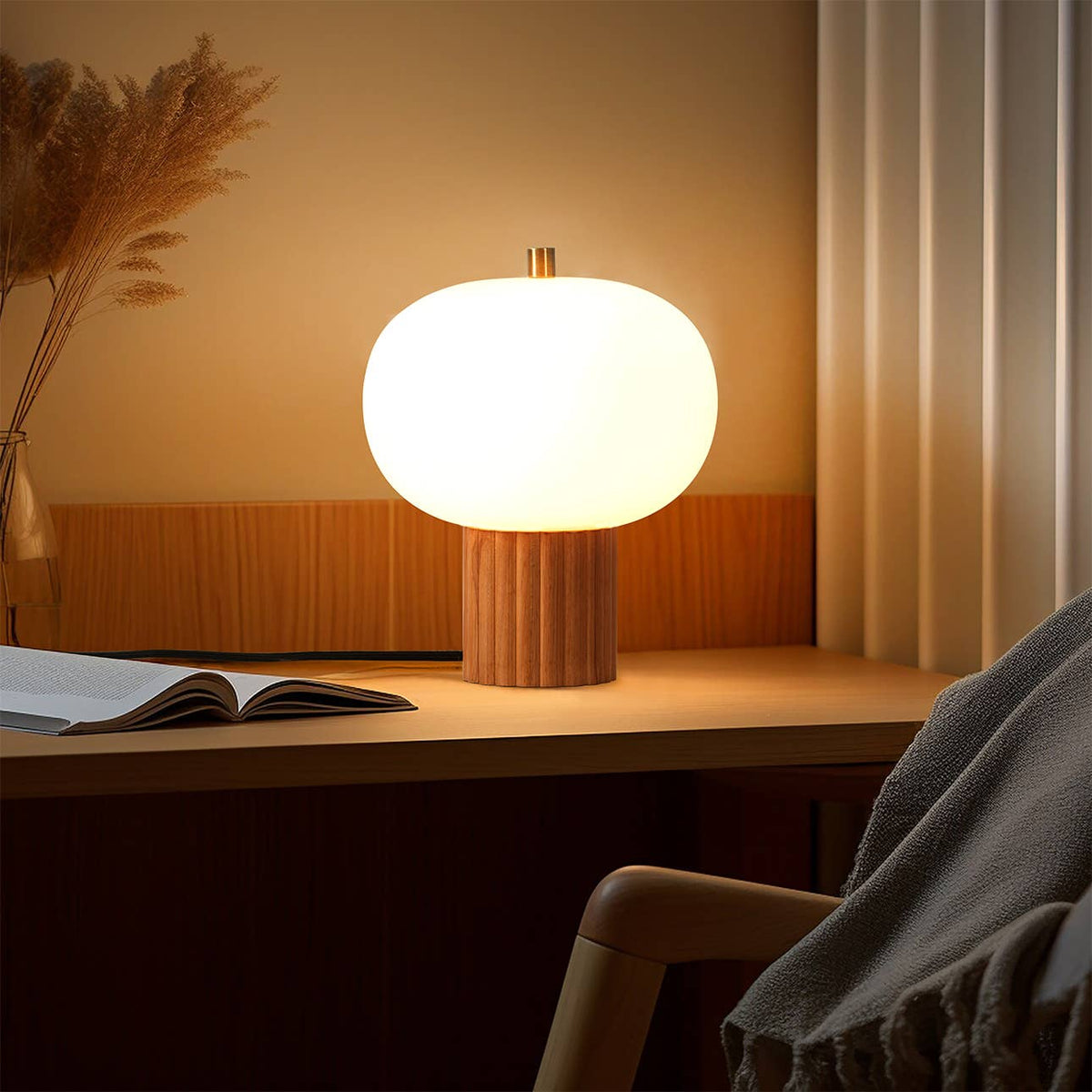 Tambo Accent Table Lamp - Natural Ash Wood Finish