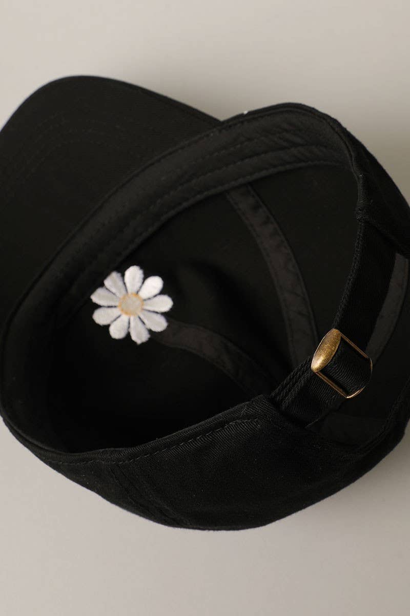 Daisy Embroidery Adjustable Baseball Cap Hat