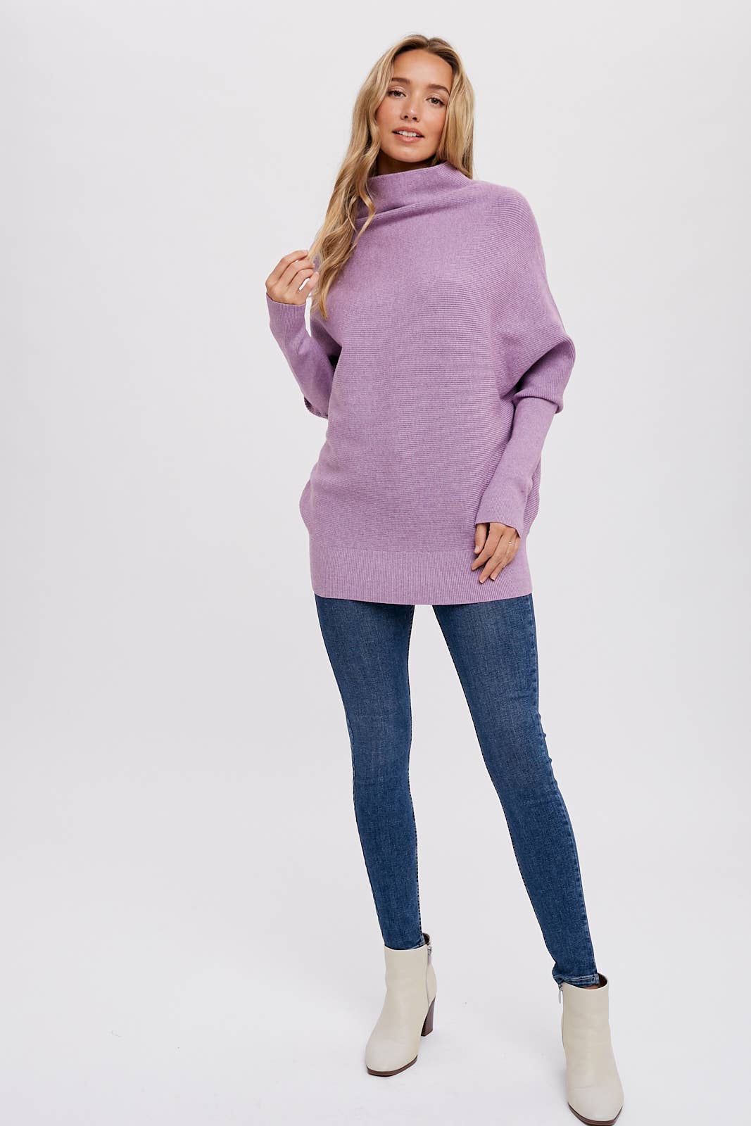 SLOUCH NECK DOLMAN PULLOVER: M/L / CHOCOLATE
