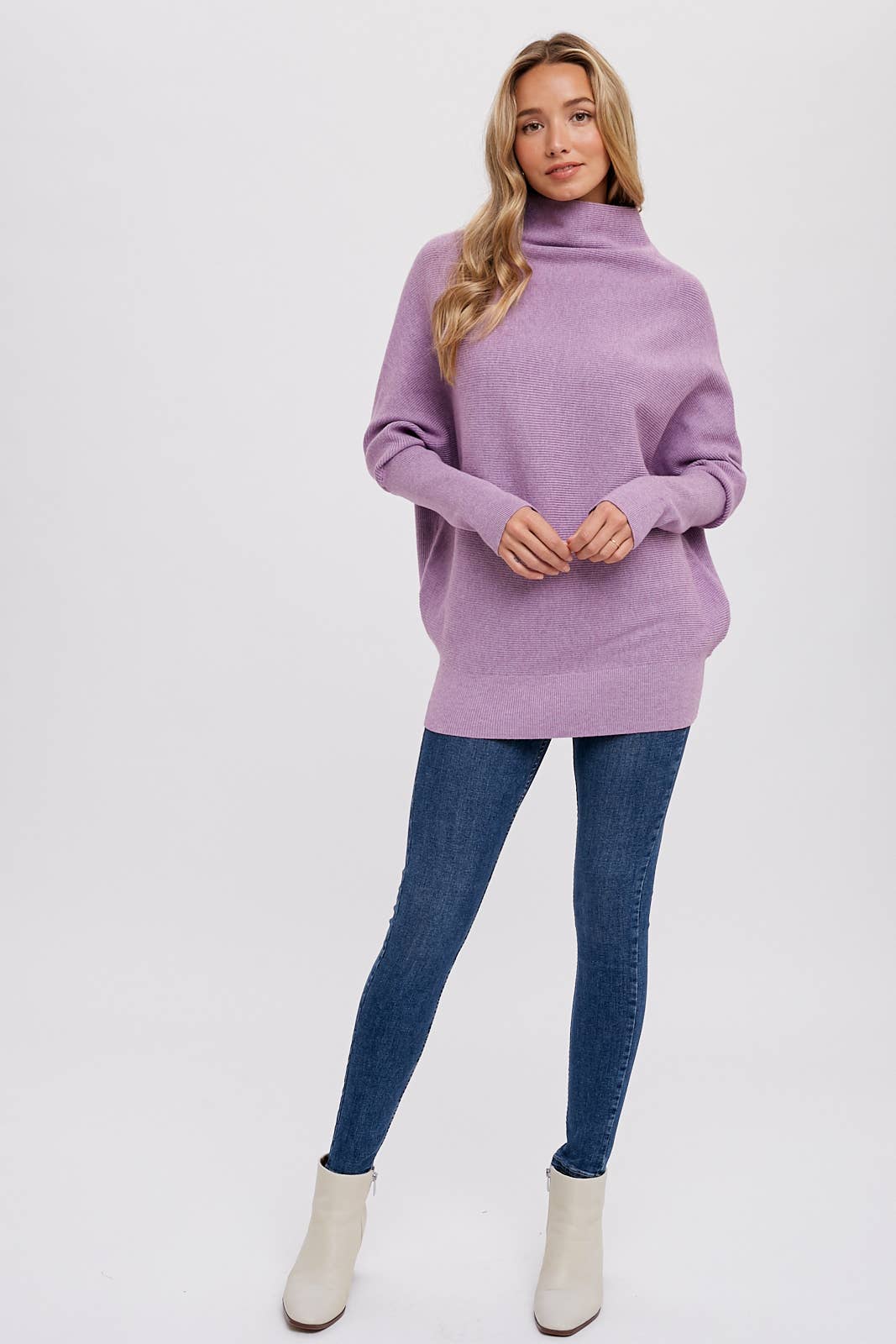 SLOUCH NECK DOLMAN PULLOVER: M/L / CHOCOLATE