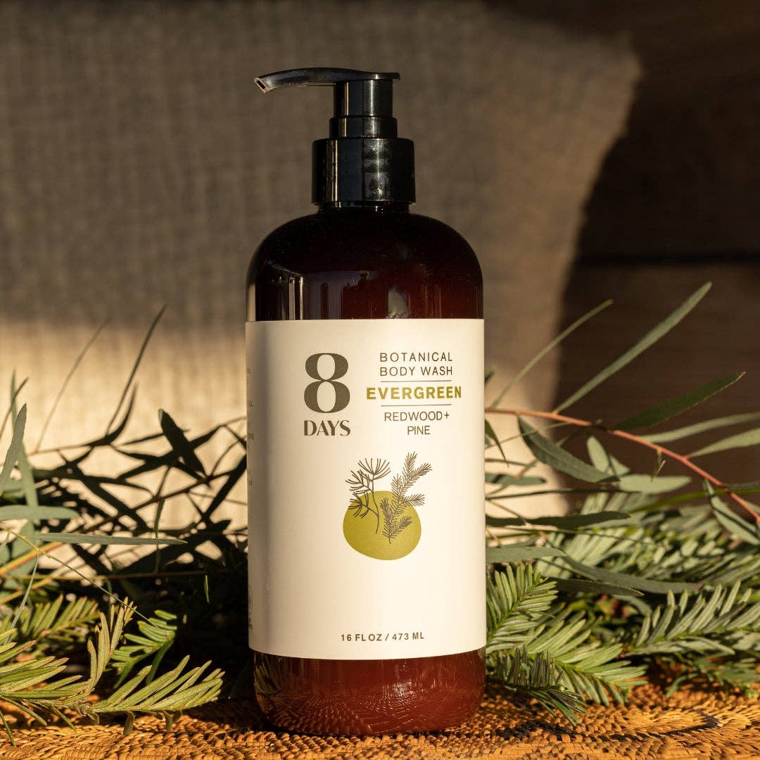 Evergreen Botanical Body Wash: 16 oz Family-Friendly Plastic