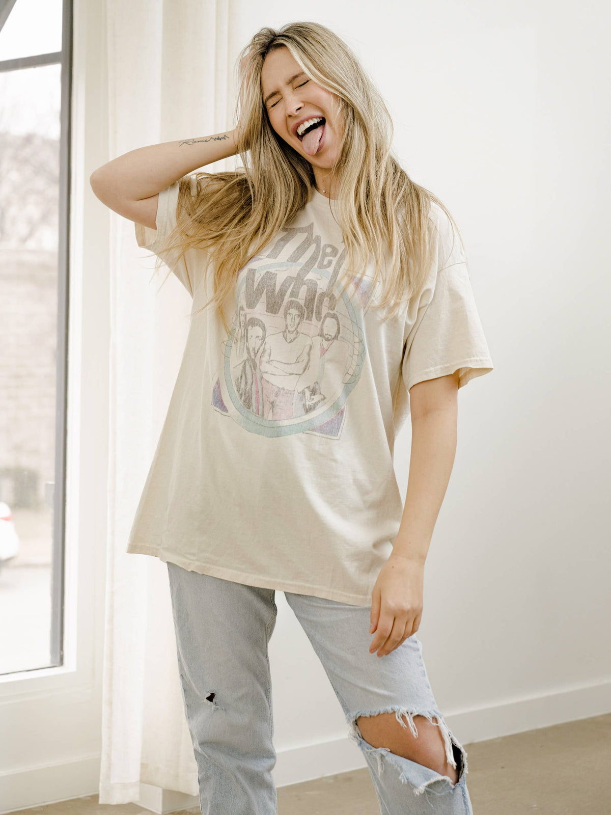 The Who Pastels Off White Thrifted Tee