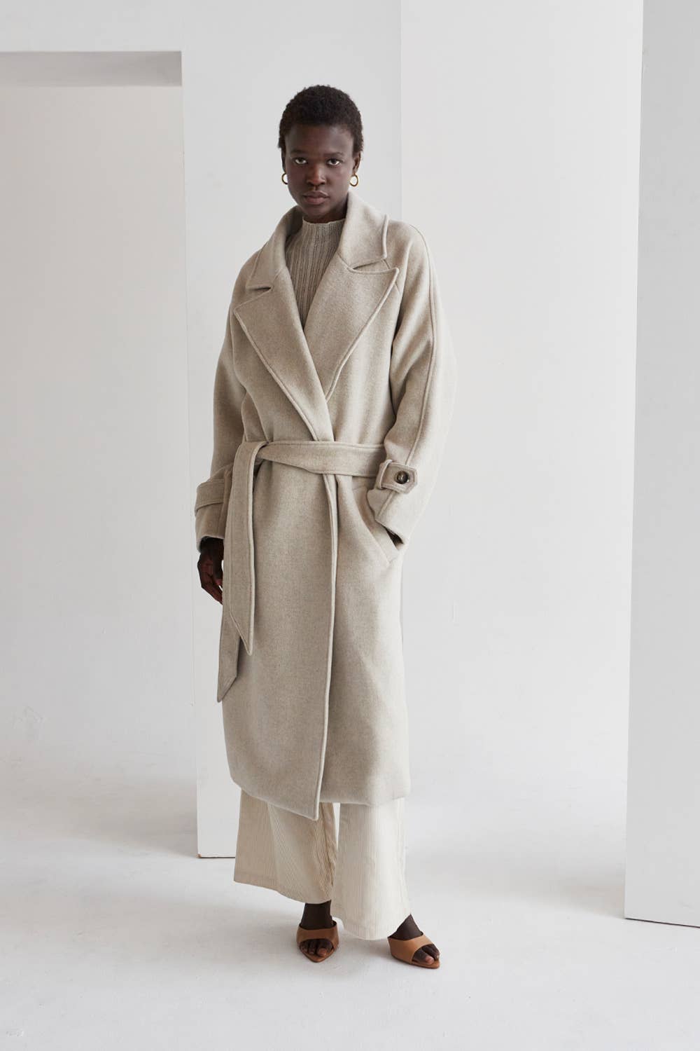 Dakota Wrap Coat: M / OATMEAL