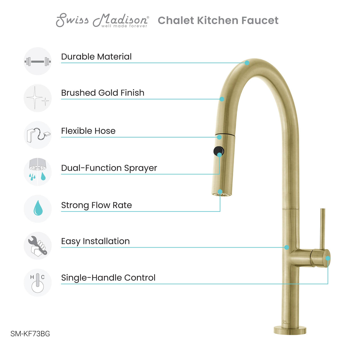 Chalet Single Handle Pull-Down Kitchen Faucet