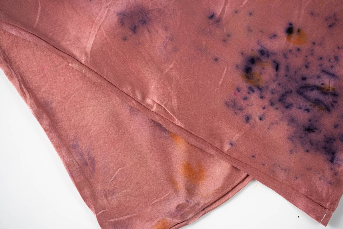 Floral Botanically Dyed Silk Pillowcase: Purple