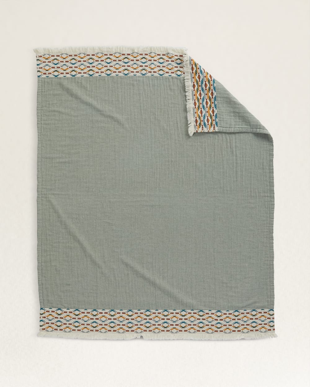 ORGANIC COTTON FRINGED THROW - SIERRA BORDER