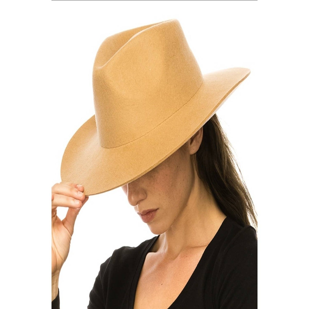 Stiff brim rancher hat in  Australian wool: ONE SIZE / IVORY