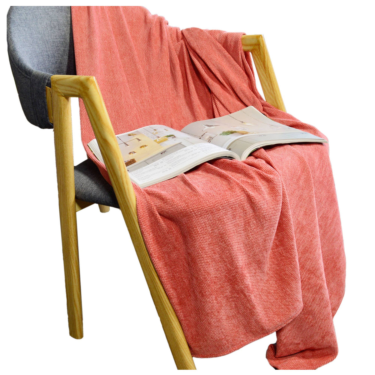 Knitted Microfiber Throw Blanket Plush Soft: Large-60x80 / Yellow