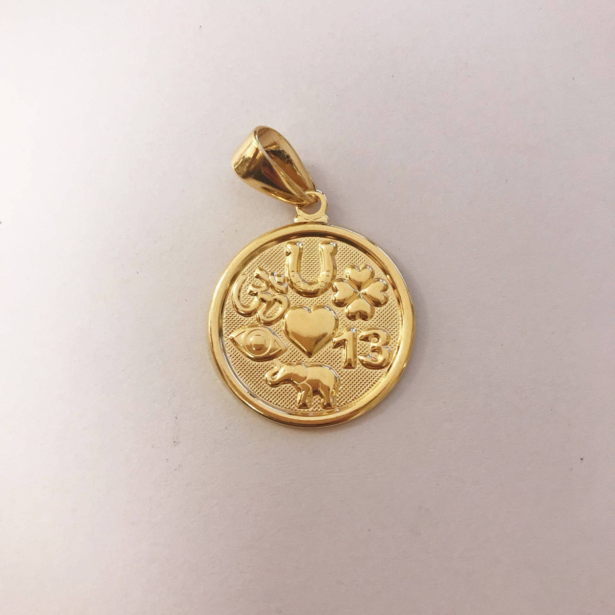 18K GF Good Luck Pendant, Good Luck Charm Good Luck Gifts Gold Pendant Gold Filled Lucky Charm Lucky Pendant Gold Filled Pendants Good Luck