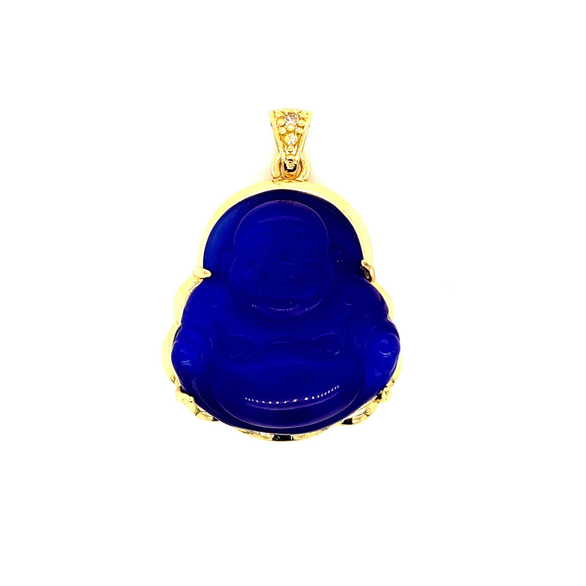 Gold Jade Buddha Pendant For Necklace, Yogi Chakra Pendants: Green