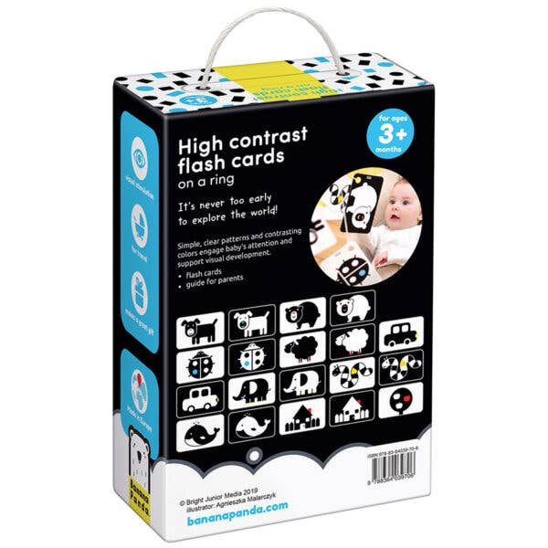 High Contrast Flash Cards on a Ring for newborn and baby 3m+