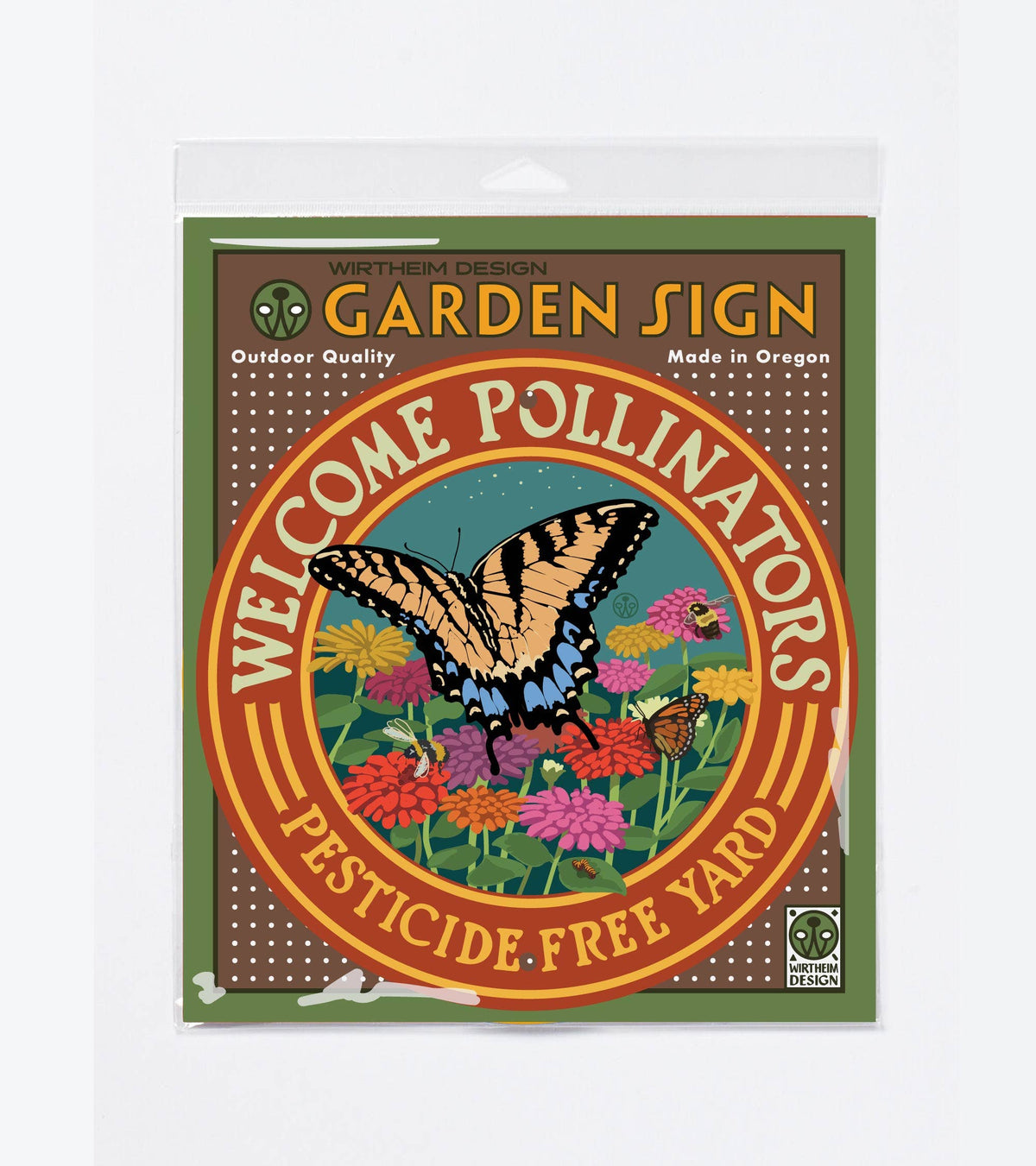 Welcome Pollinators -Swallowtail- Garden Sign: +$5 Wood Fir Stake 24"