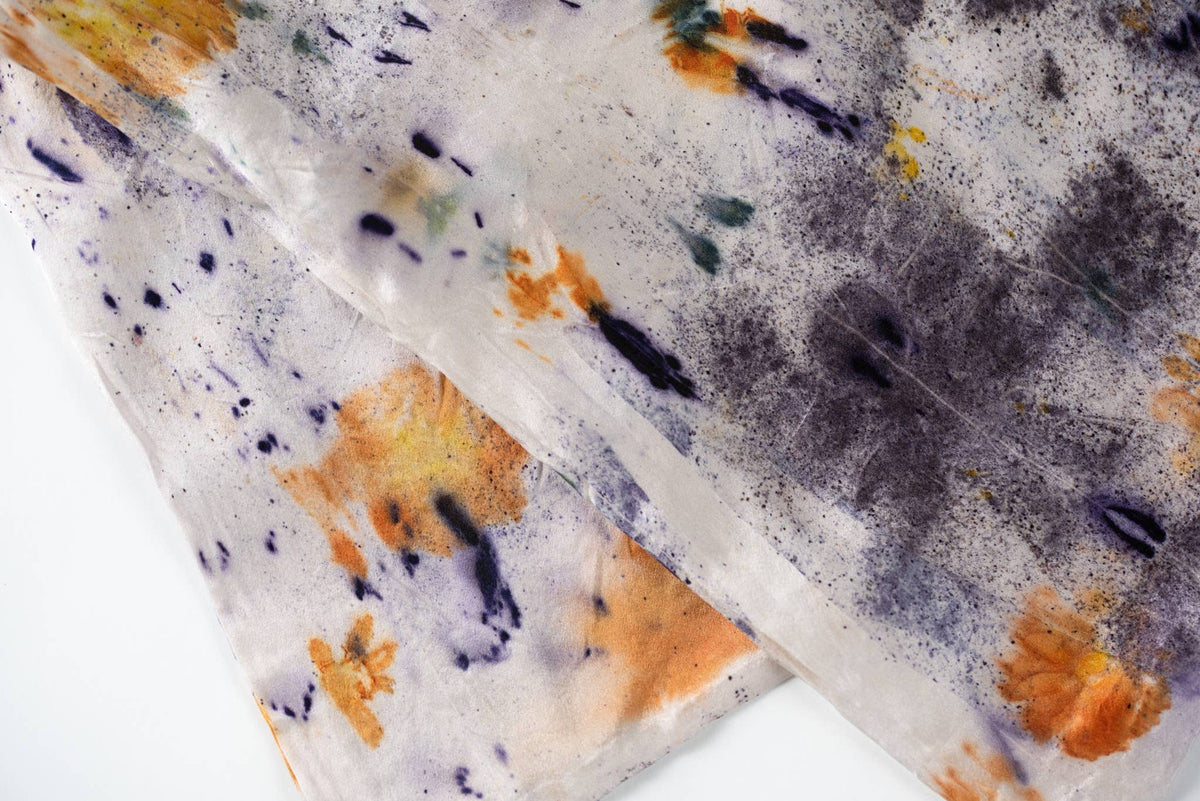 Floral Botanically Dyed Silk Pillowcase: Purple