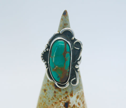 Freeform Flower Turquoise Ring