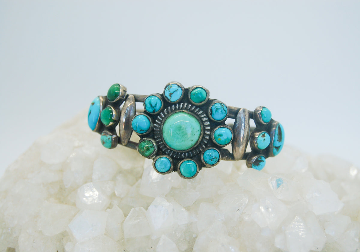 Vintage Cluster Turquoise Cuff