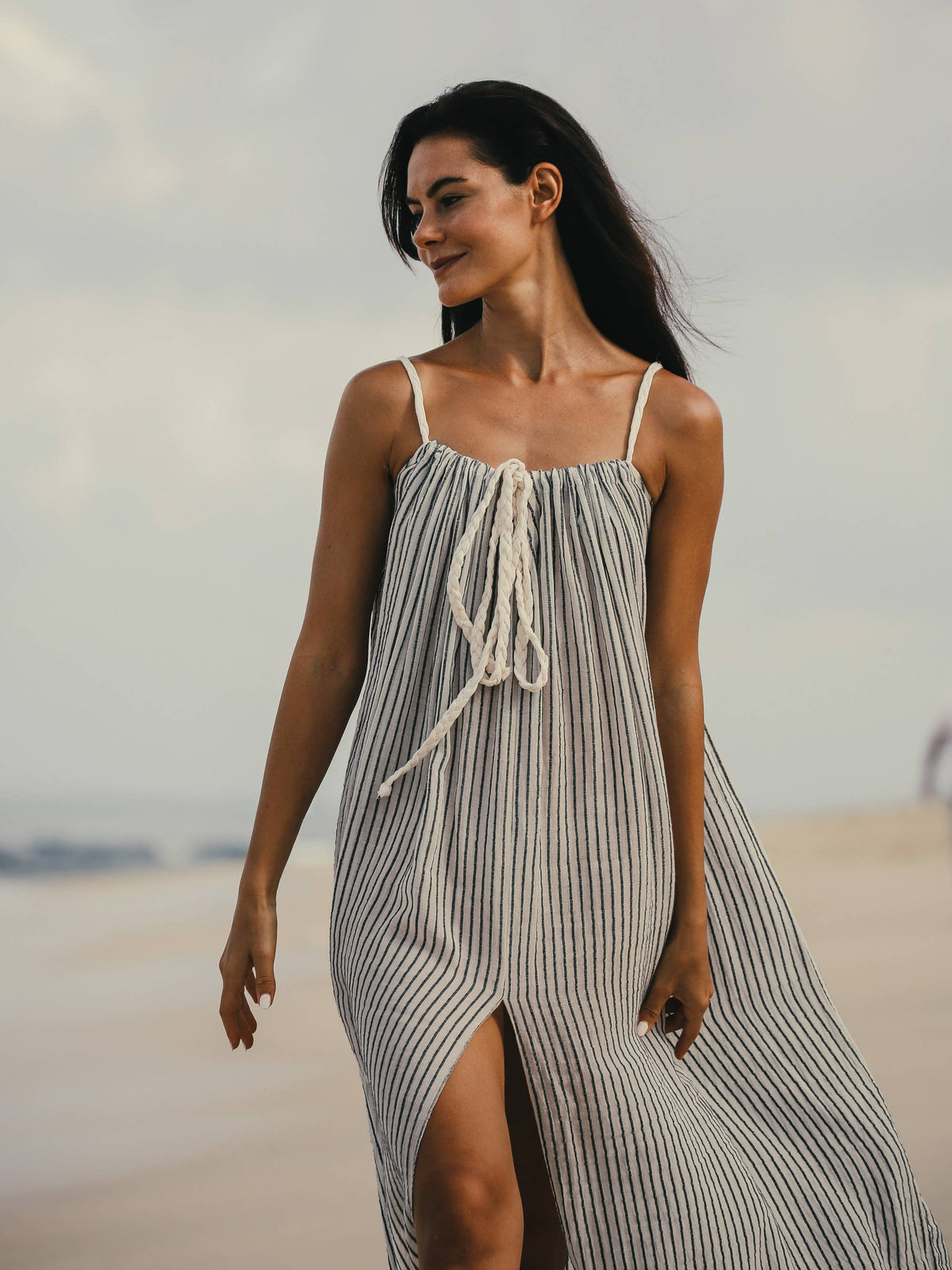 Breeze Beach Dress - Black Stripes: Black Stripes / One Size