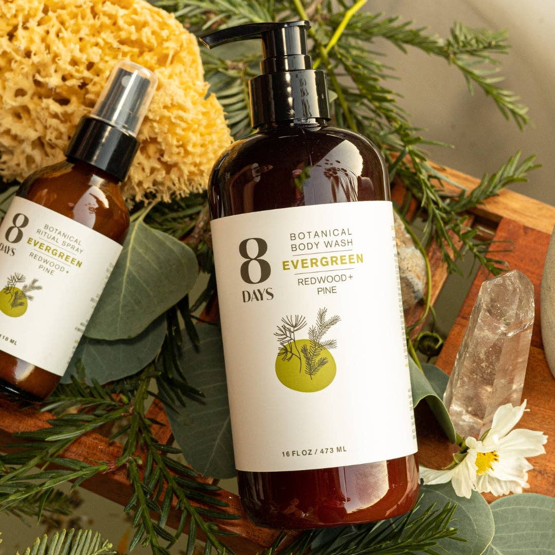 Evergreen Botanical Body Wash: 16 oz Family-Friendly Plastic