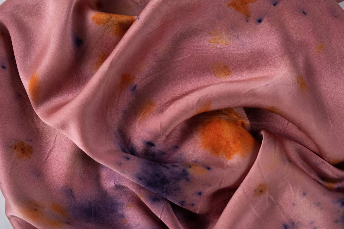 Floral Botanically Dyed Silk Pillowcase: Purple