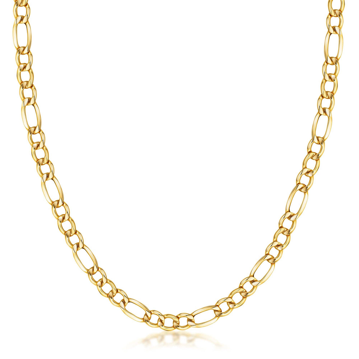 14K Gold Figaro Chain Necklaces: Gold / 4MM / 18 Inches