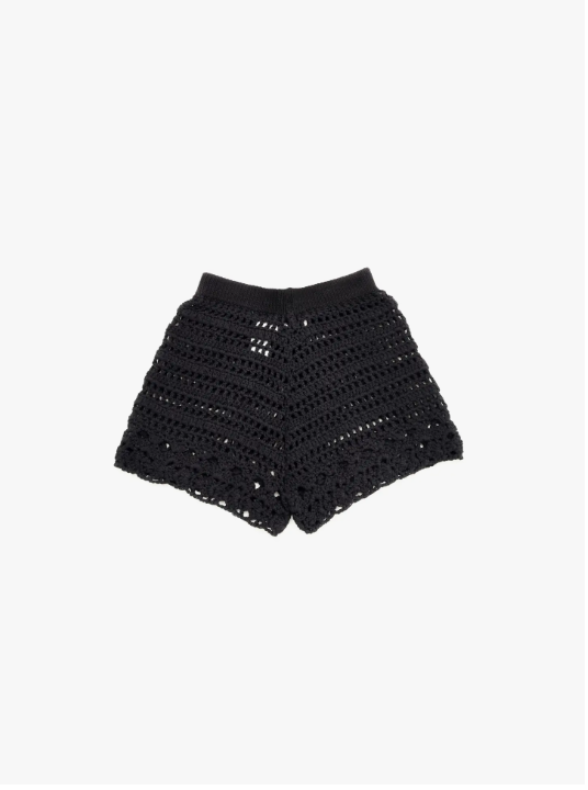 SARAH Hand crochet organic cotton shorts: S / Ecru