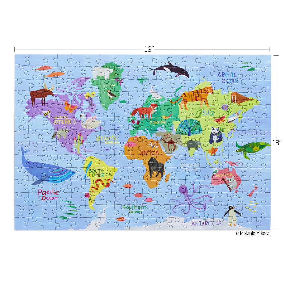 Animal World Map | 250 Piece Kids Puzzle