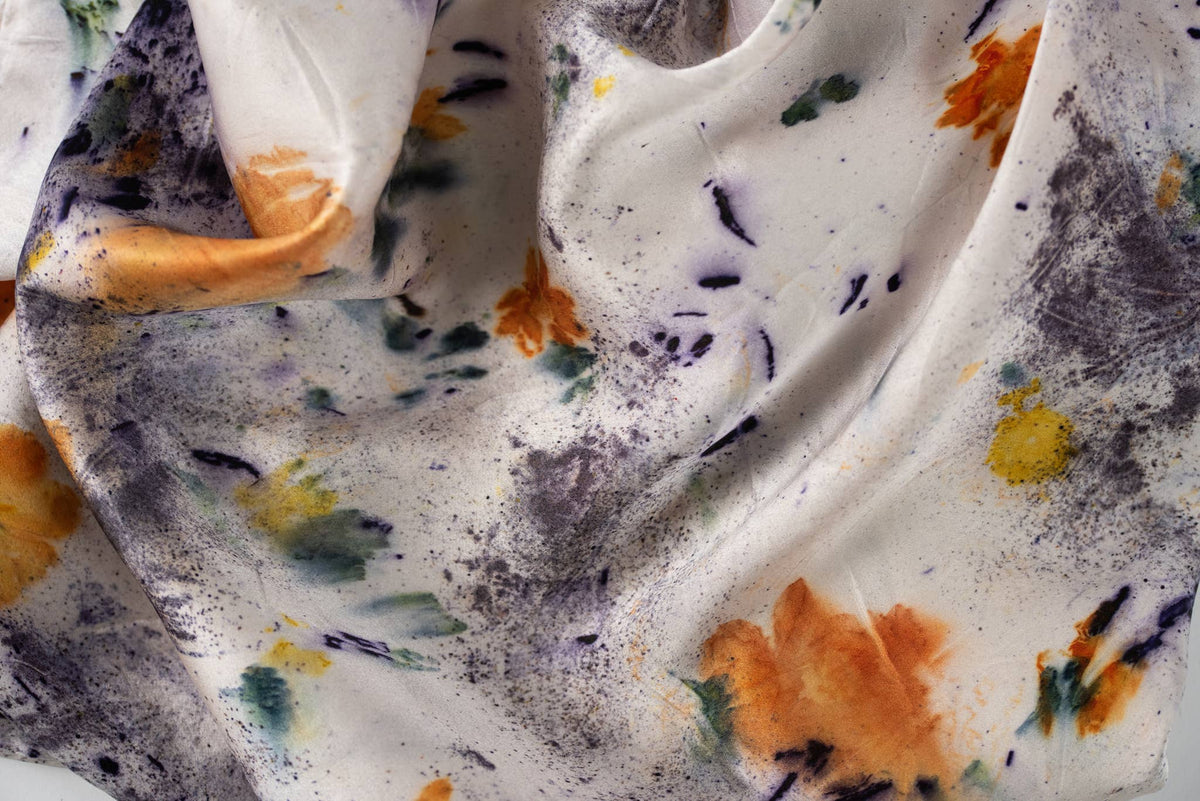 Floral Botanically Dyed Silk Pillowcase: Purple