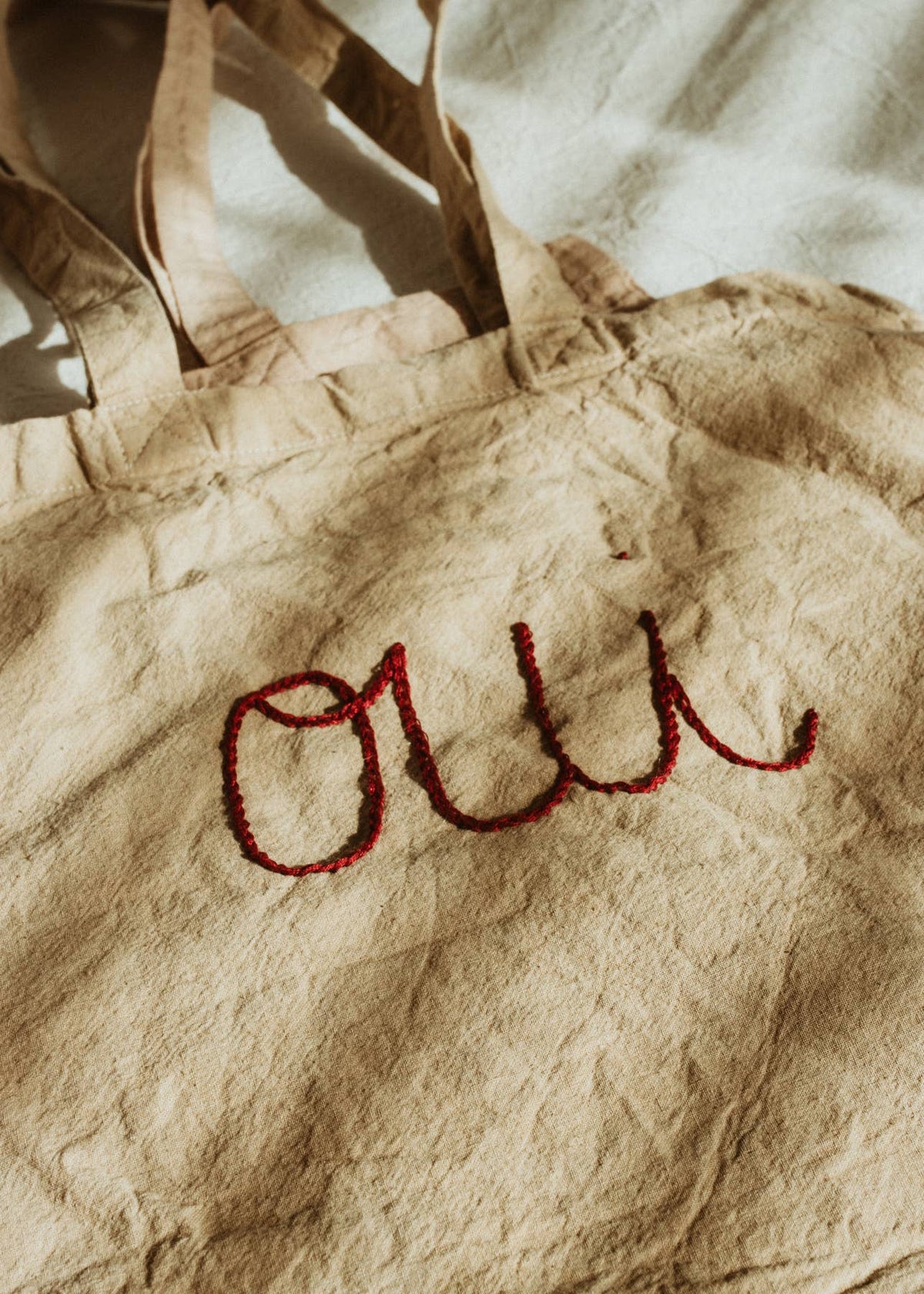 Hand embroidered cotton Tote , plant dyed tote bag: Hearts