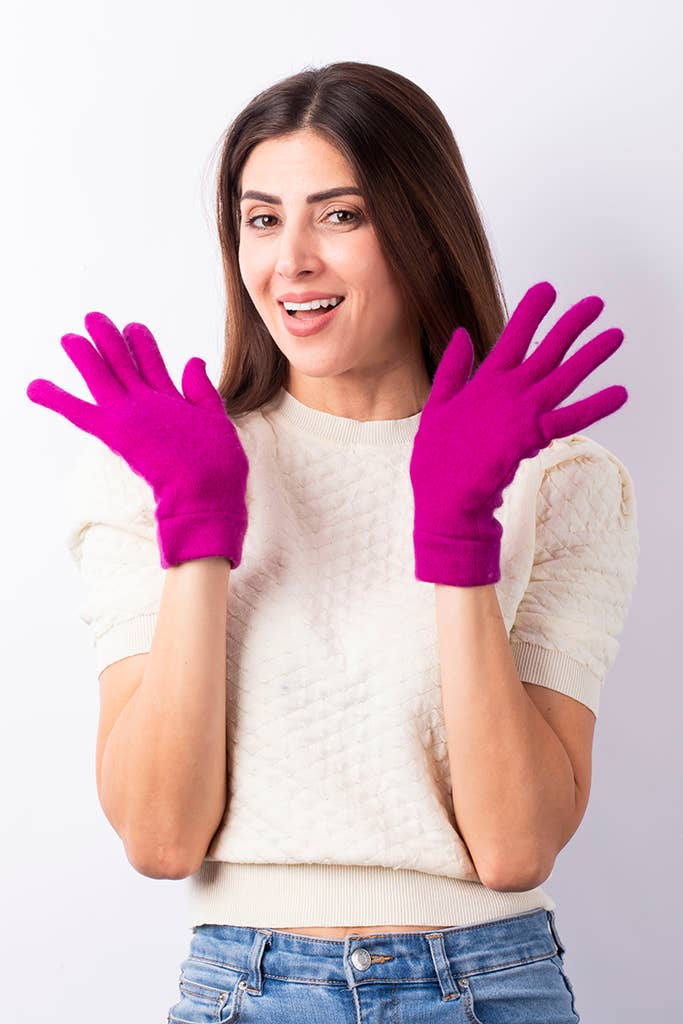 Pure Cashmere Classic Finger Gloves: Red