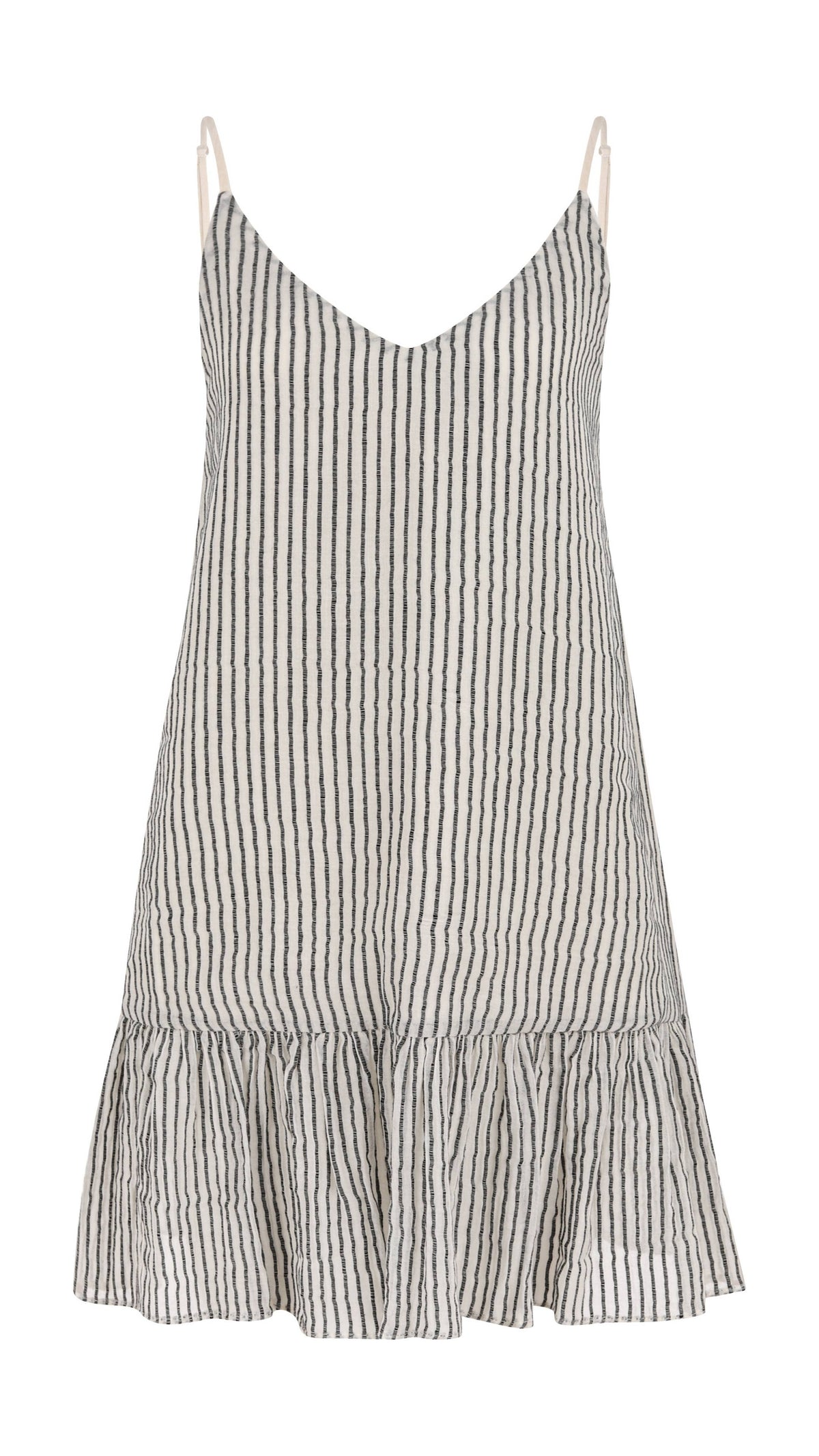 Liv Mini Ruffle Dress - Black Stripes: Black Stripes / One Size
