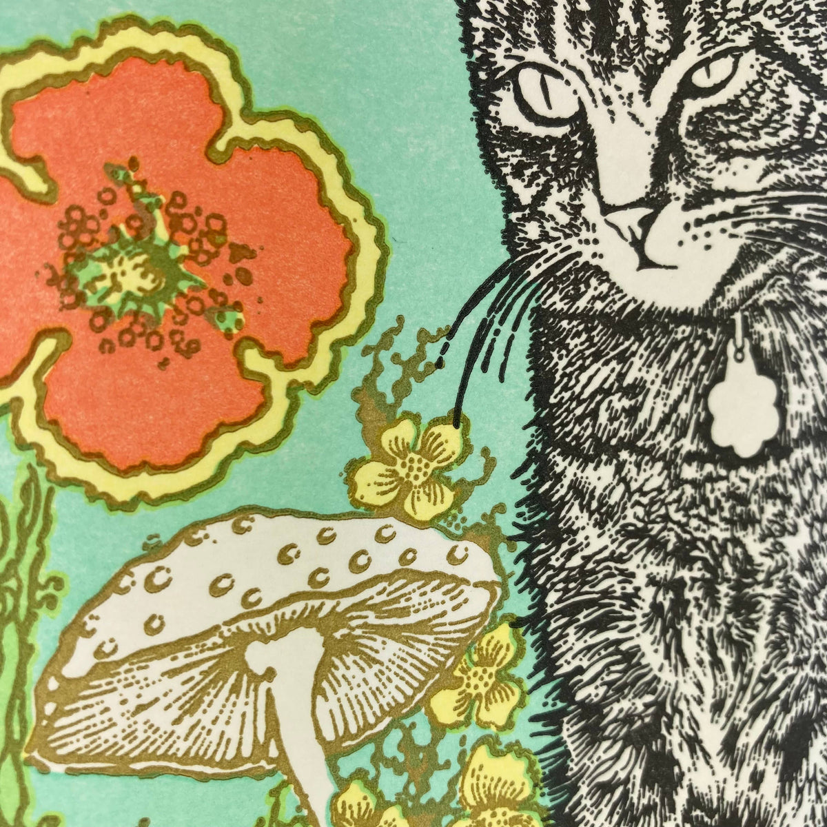 I've been thinking about you a lot cat & flowers