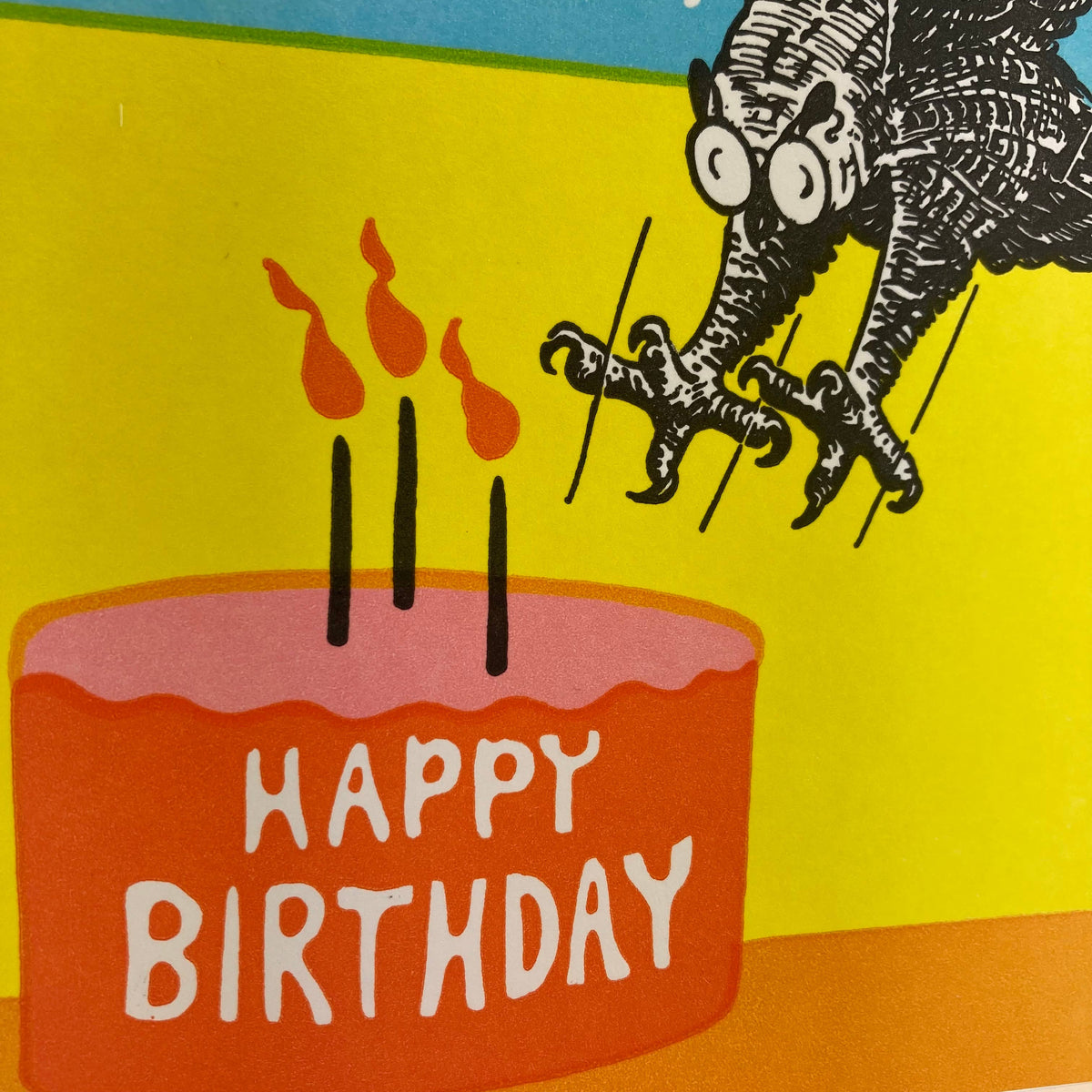 Birthday wishes. Wise old owl & birthday cake.