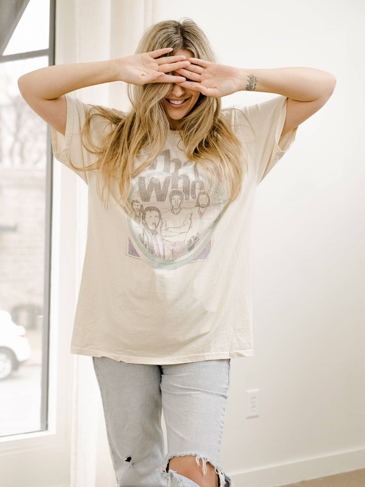 The Who Pastels Off White Thrifted Tee