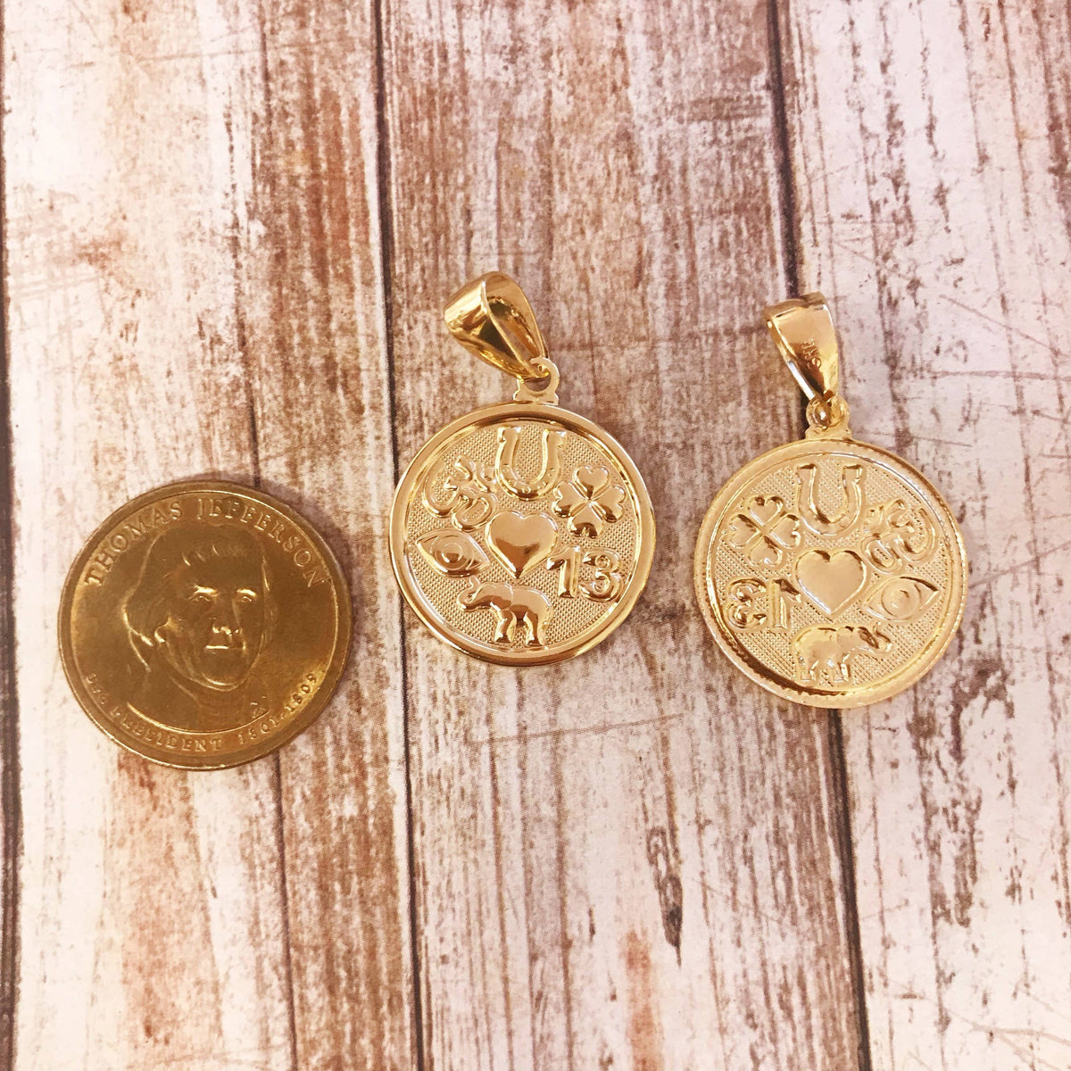 18K GF Good Luck Pendant, Good Luck Charm Good Luck Gifts Gold Pendant Gold Filled Lucky Charm Lucky Pendant Gold Filled Pendants Good Luck