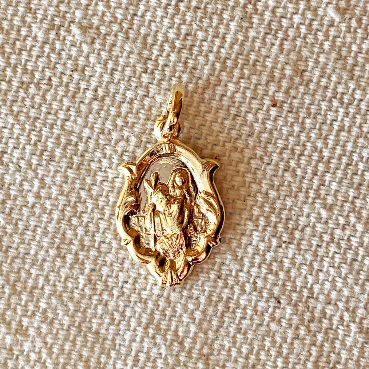 18k Gold Filled Saint Christopher Pendant + Necklace