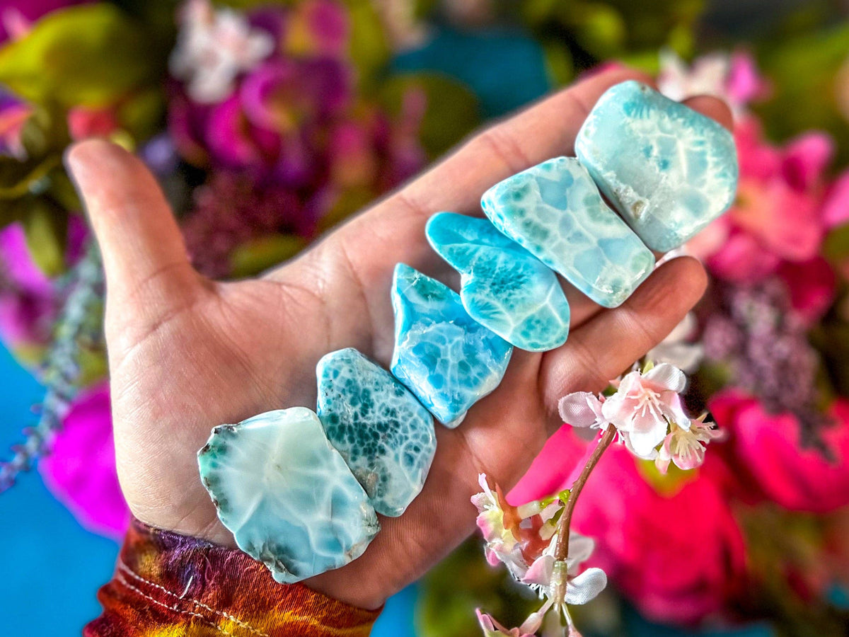 Polished Larimar Slices,Hand Selected: 10-19.99 grams