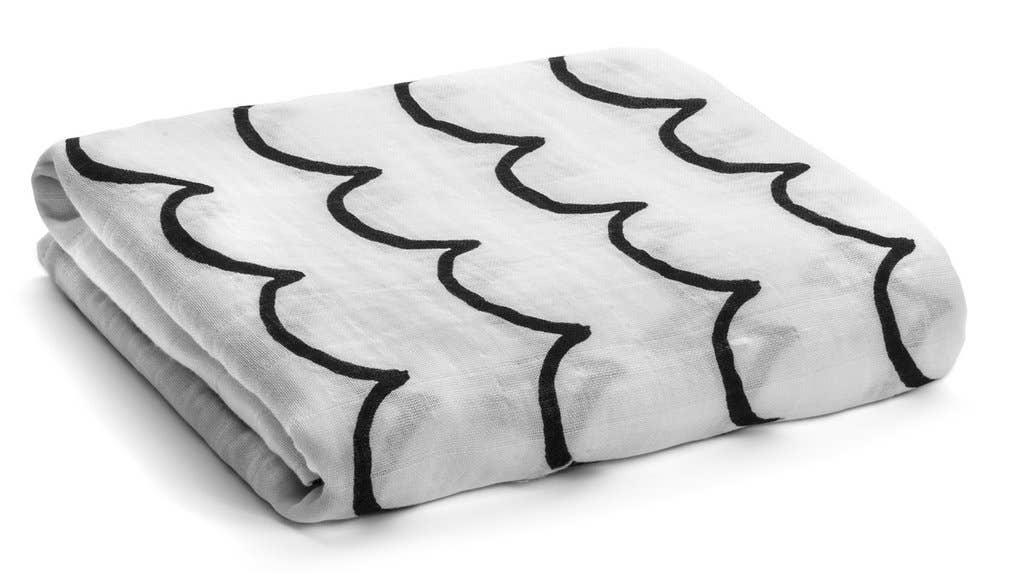 Organic Swaddle Blanket- Waves