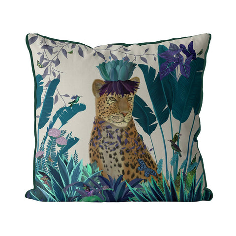 Blue Leopard Tropical Cushion/Throw Pillow