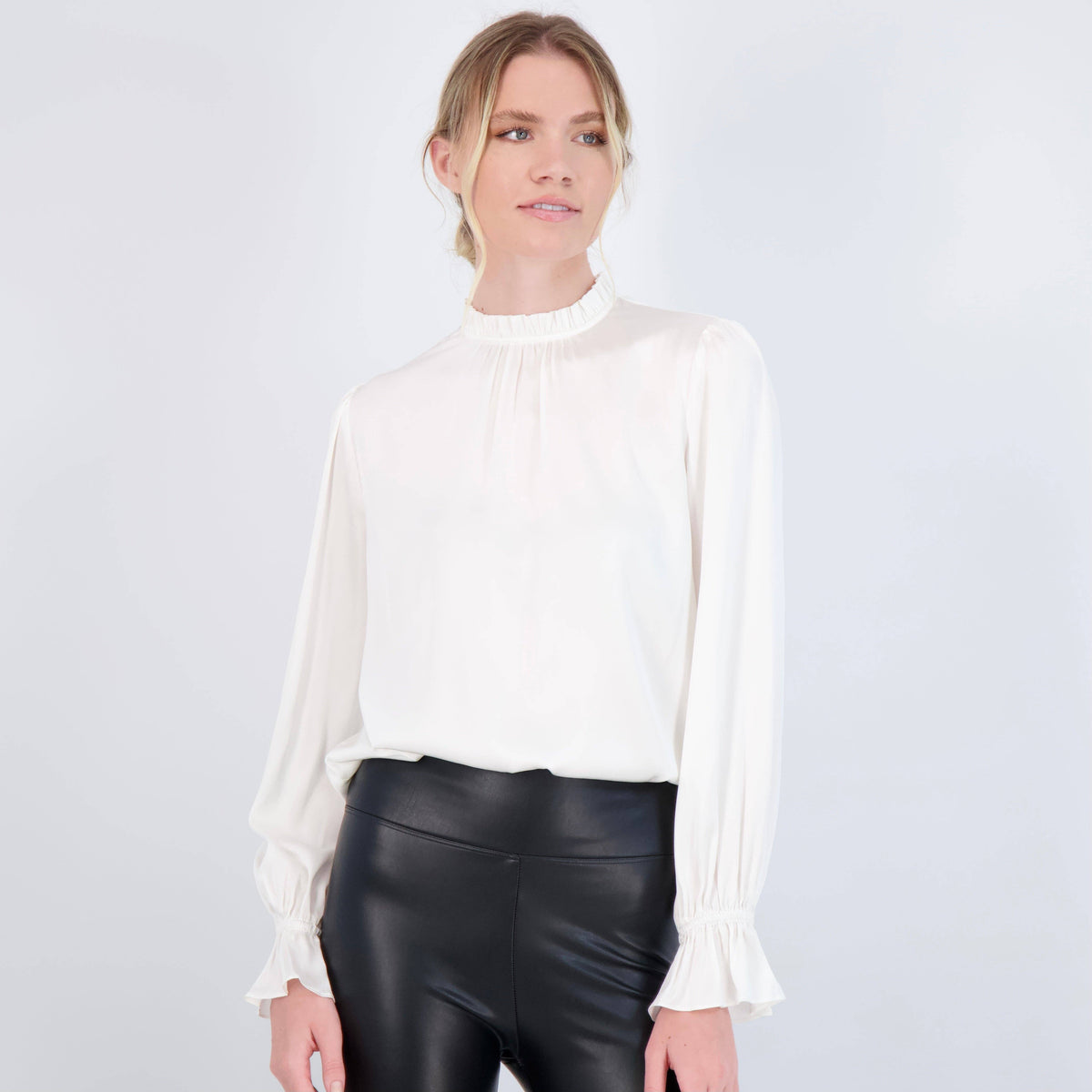 The Temple - Silk Blouse: Ivory