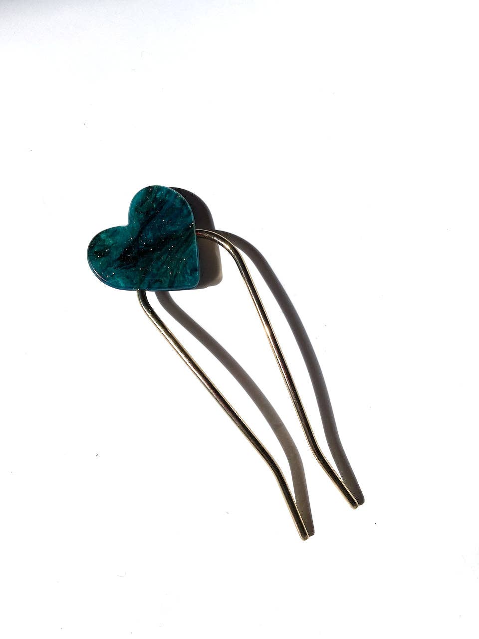 Acetate Heart and Star French Chignon Hair Pin