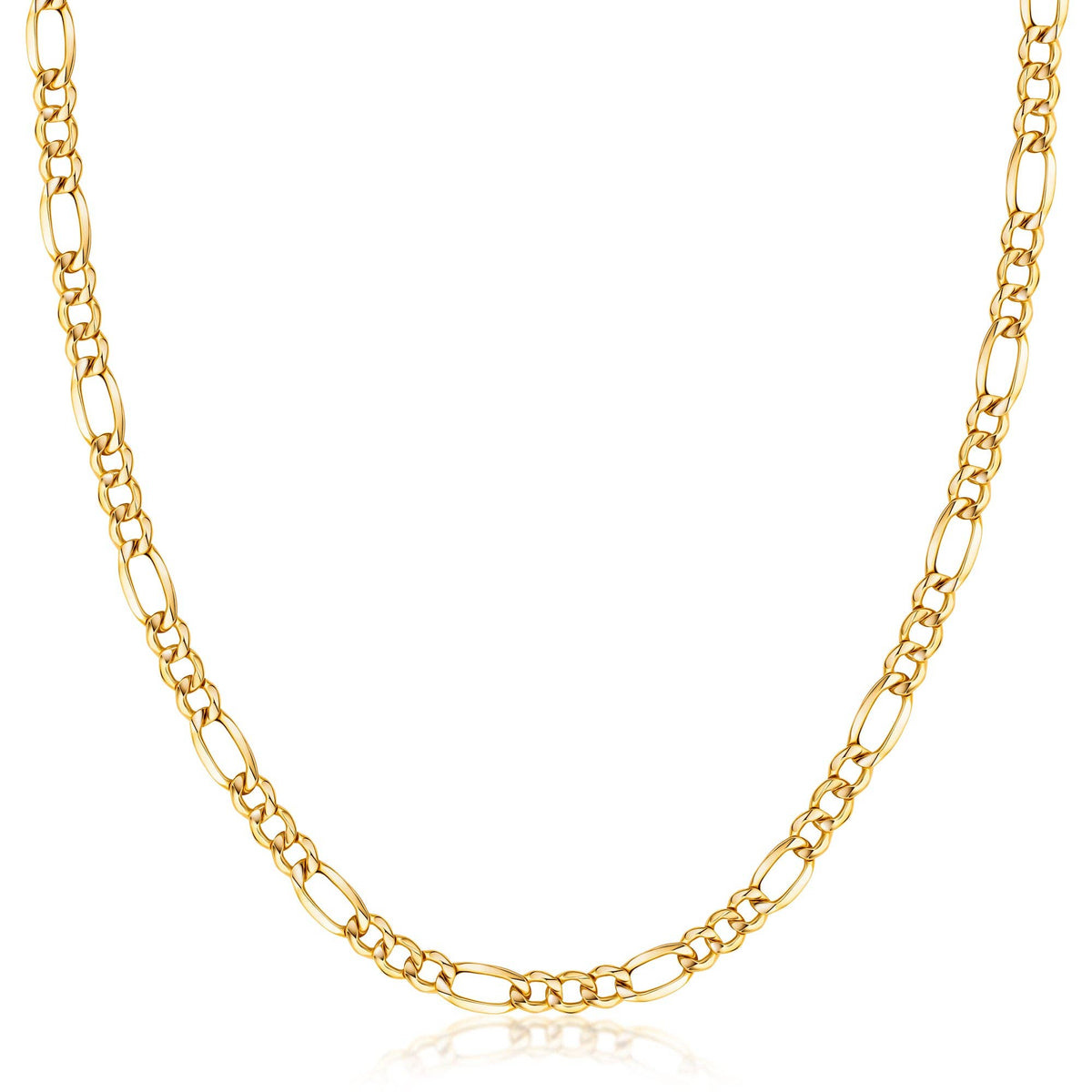 14K Gold Figaro Chain Necklaces: Gold / 2MM / 20 Inches