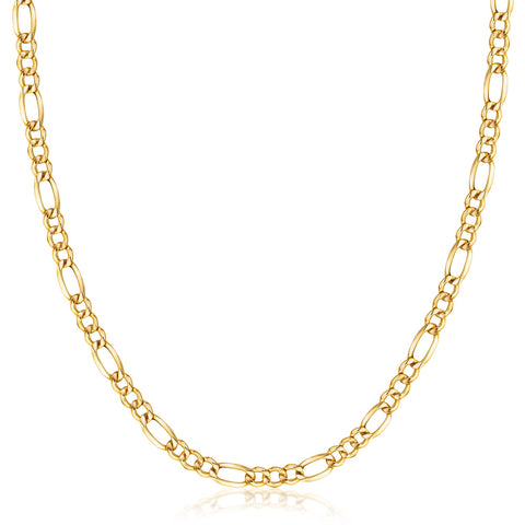 14K Gold Figaro Chain Necklaces: Gold / 4MM / 18 Inches