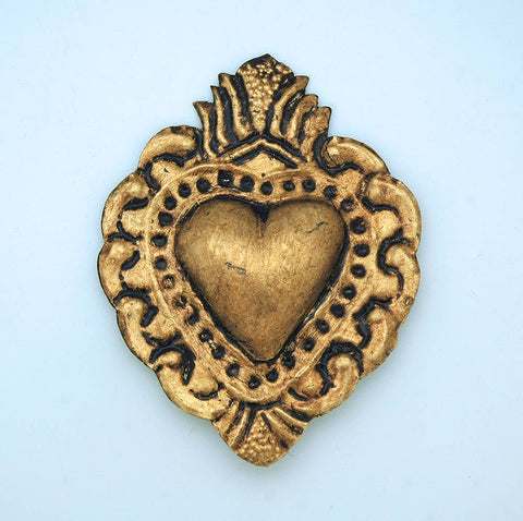 Mexican tin heart 6 in