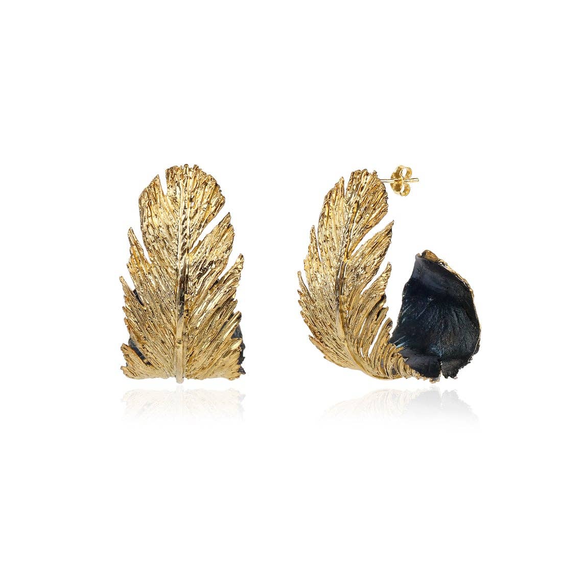 CORE | FEATHER HOOPS: Gold Vermeil