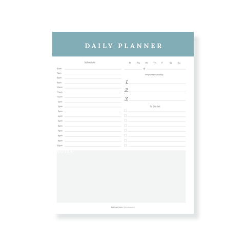 Daily Planner Notepad