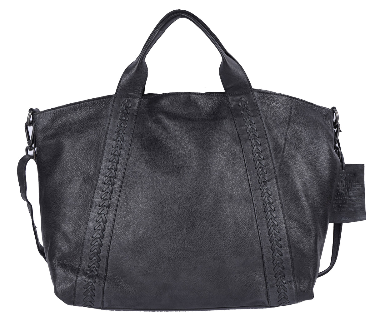 Sommers Leather Tote/Crossbody: Charcoal
